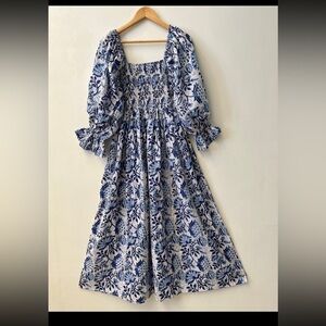 Floral Blue and White Dress From Etsy Size S/M